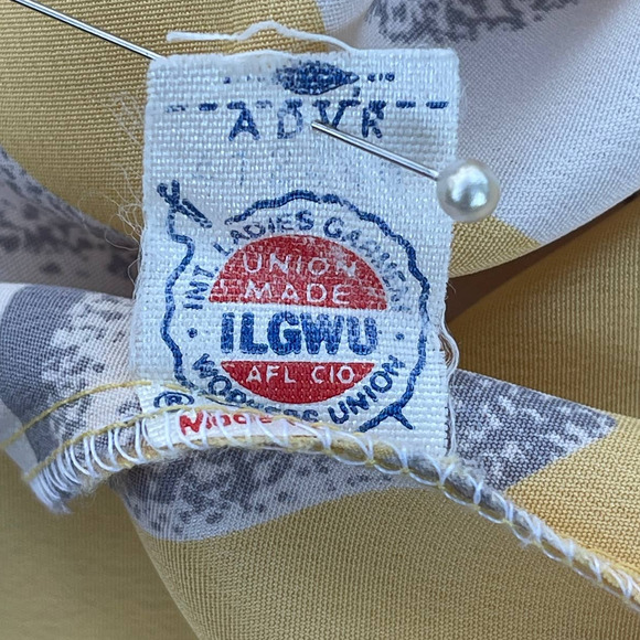 Vintage 90s Wrap Dress Yellow White Oversized Floral Print Lady Carol Size M L - Picture 5 of 13